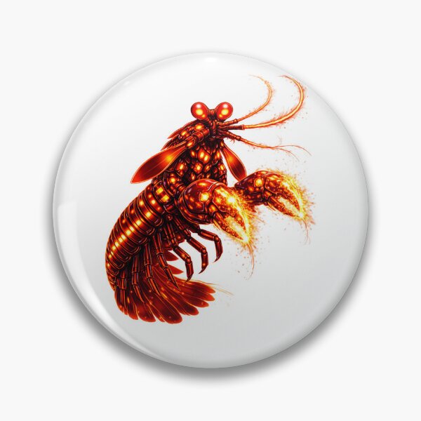 Item preview, Cyber Mantis Shrimp – Red Core Neon Strike (Glowing Eyes Edition) designed and sold by RaccoonFish.