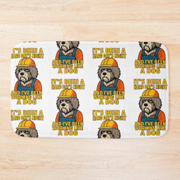 Item preview, Hard Working Shaggy Dog – “It’s Been a Hard Day’s Night” – The Beatles Inspired – Working Like a Dog Cartoon – Retro Style Art designed and sold by Donsean22.