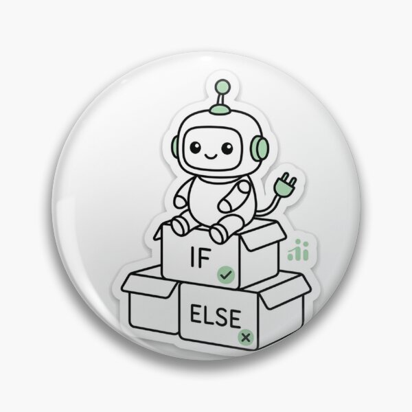 Artikelvorschau, Künstliche Intelligenz Bot – Lustiger „Wenn-sonst“-Programmieraufkleber entworfen und verkauft von Elefa30.