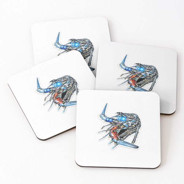 Item preview, Cyber Spiny Lobster – Ice Blue Core designed and sold by RaccoonFish.