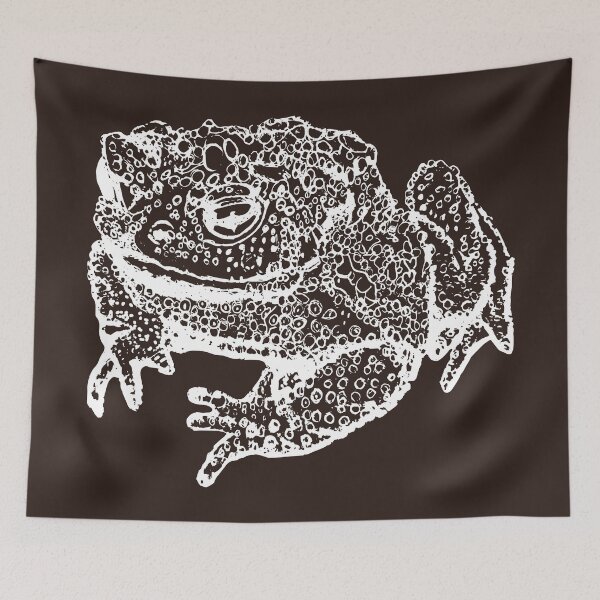 Item preview, Toad Thinking - Light Lines - (#2B1B17) designed and sold by The Stippler Process.