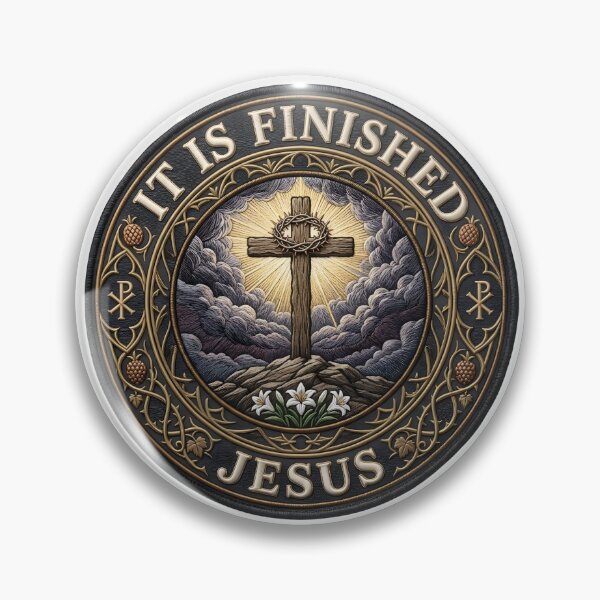 Item preview, It Is Finished Christian Easter Shirt – Cross Faith Badge Graphic Tee designed and sold by relso.