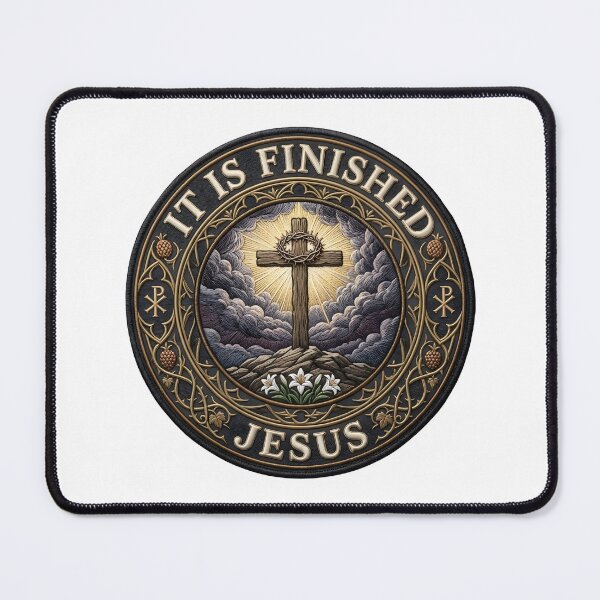 Item preview, It Is Finished Christian Easter Shirt – Cross Faith Badge Graphic Tee designed and sold by relso.
