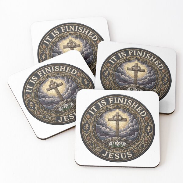 Item preview, It Is Finished Christian Easter Shirt – Cross Faith Badge Graphic Tee designed and sold by relso.