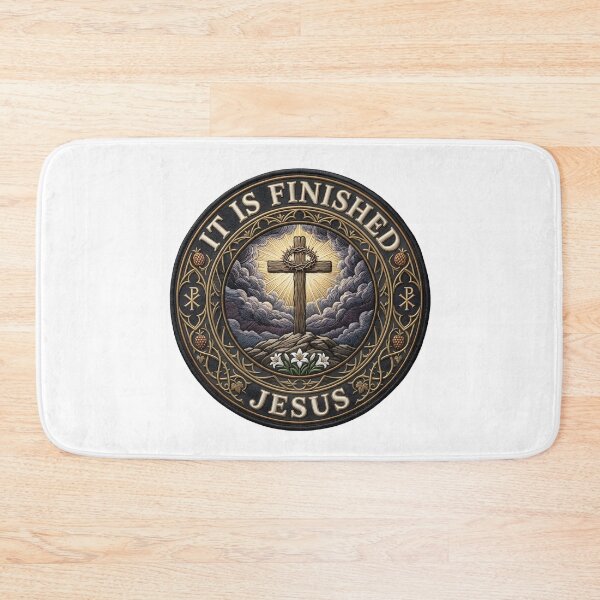 Item preview, It Is Finished Christian Easter Shirt – Cross Faith Badge Graphic Tee designed and sold by relso.