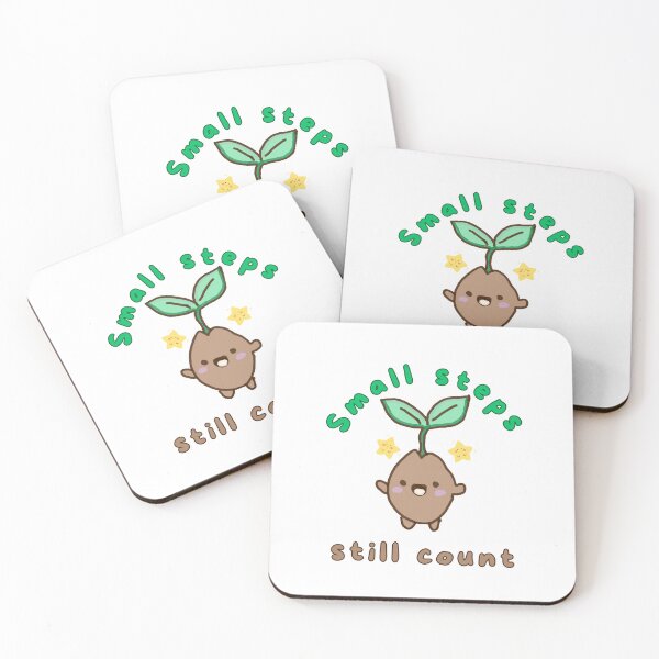 Item preview, Small Steps Still Count Kawaii Sprout designed and sold by PromptCoreNexus.