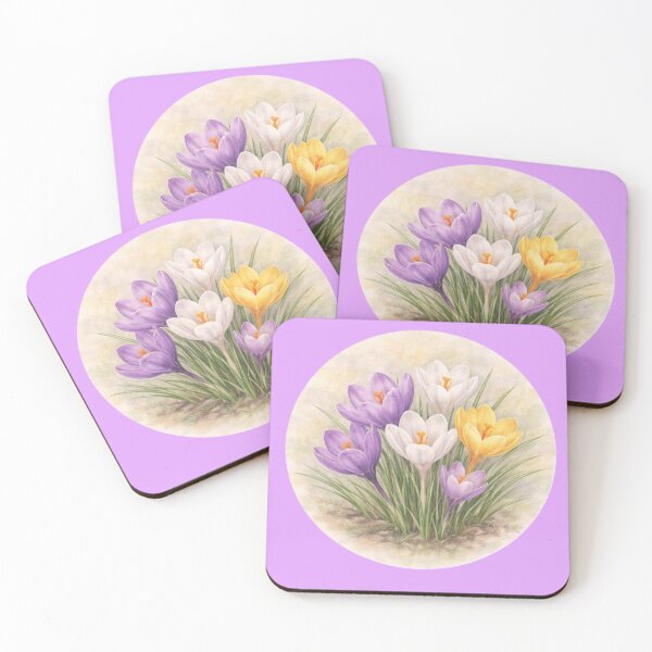 Item preview, Crocus Awakening – Early Spring Bloom Circle Design designed and sold by TheJoyfulPen.