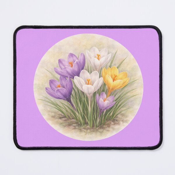 Item preview, Crocus Awakening – Early Spring Bloom Circle Design designed and sold by TheJoyfulPen.