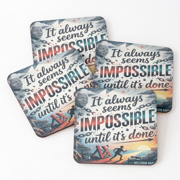 Item preview, Nelson Mandela Impossible Quote Breaking Chains Art designed and sold by KabronX.