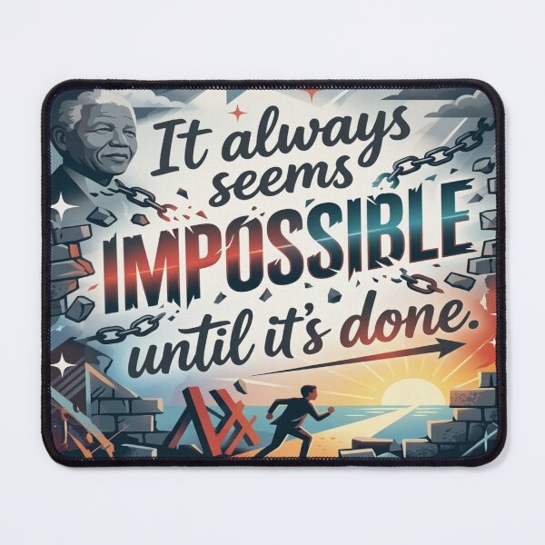 Item preview, Nelson Mandela Impossible Quote Breaking Chains Art designed and sold by KabronX.