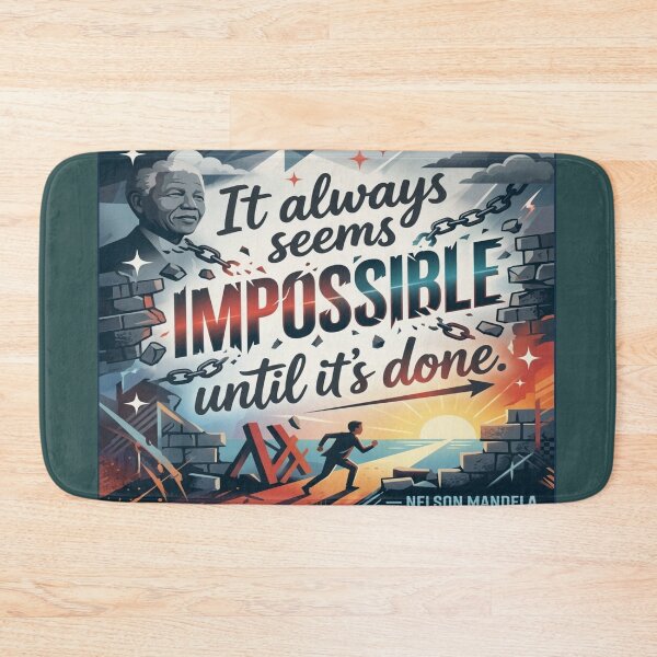 Item preview, Nelson Mandela Impossible Quote Breaking Chains Art designed and sold by KabronX.