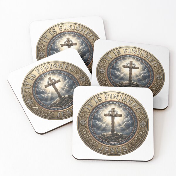Item preview, Christian Cross “It Is Finished” Shirt – Easter Faith Badge Tee designed and sold by relso.
