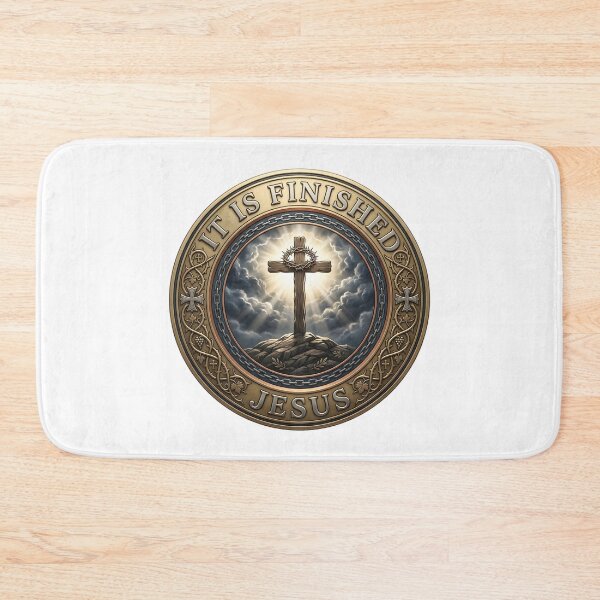 Item preview, Christian Cross “It Is Finished” Shirt – Easter Faith Badge Tee designed and sold by relso.