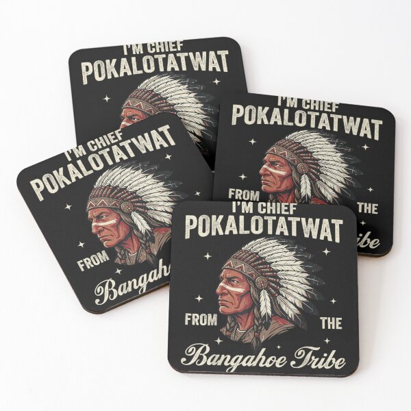 Item preview, Chief Pokalotatwat From The Bangahoe Tribe Funny Sarcastic Native American Style Art designed and sold by EricCotanori.