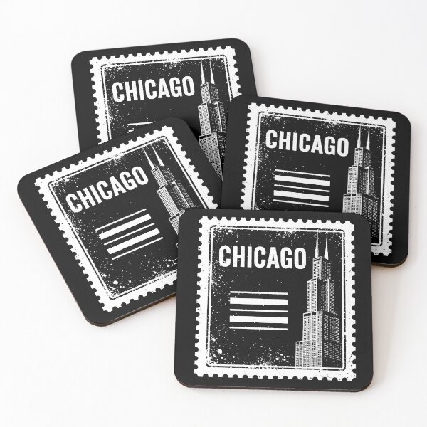 Item preview, Chicago Skyline Vintage Postage Stamp w designed and sold by Fikuall.