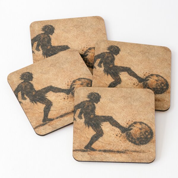 Item preview, Origin of Motion – Minimalist Prehistoric Soccer Art, Cave Style Football Design, Evolution of Play Artwork designed and sold by BrickByDream.