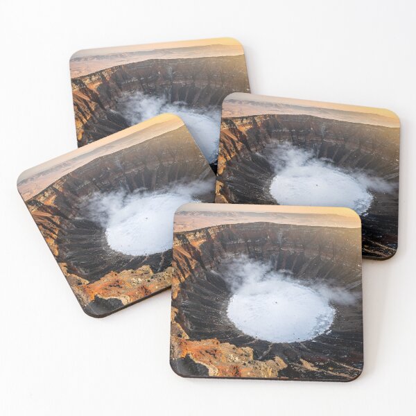 Item preview, Al Wahbah Volcanic Crater Saudi Arabia Aerial Sunrise Wall Art Print designed and sold by GoldenVerseArt.