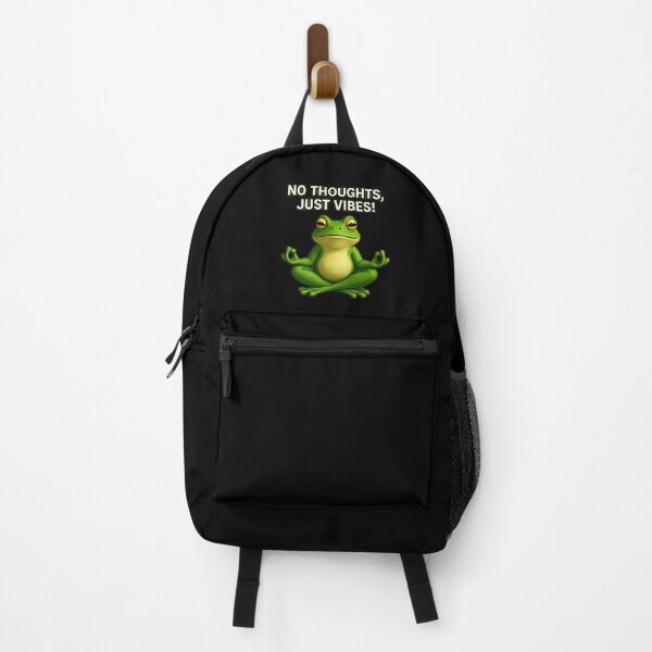 Item preview, No Thoughts Just Vibes Meditating Frog - Zen Yoga Frog Cartoon designed and sold by RohiMade.