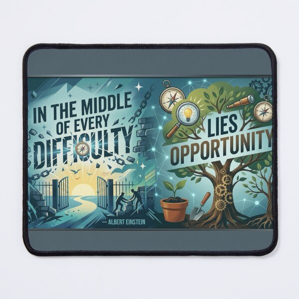 Item preview, Albert Einstein Opportunity in Difficulty Panoramic Art designed and sold by KabronX.