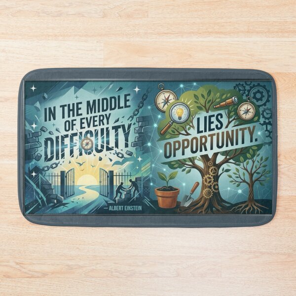 Item preview, Albert Einstein Opportunity in Difficulty Panoramic Art designed and sold by KabronX.