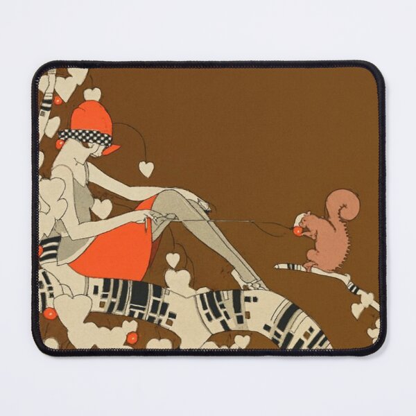 Item preview, Art Deco Illustration Woman Tree Squirrel Scene for Vintage Art Lovers designed and sold by RickE.