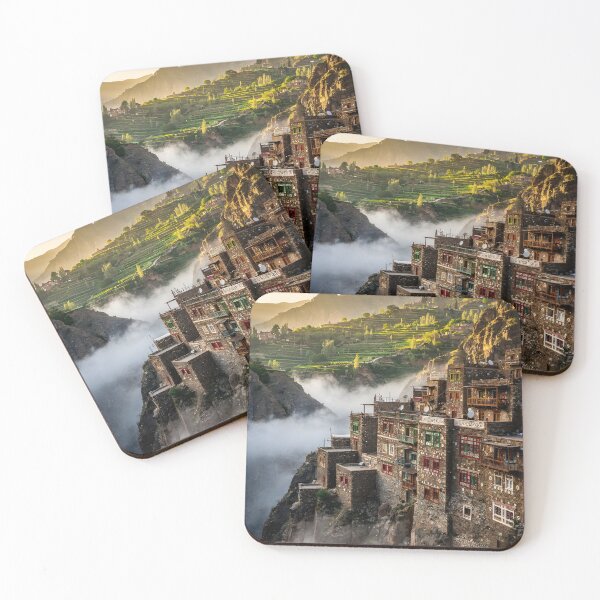 Item preview, Rijal Almaa Heritage Village Asir Saudi Arabia Mountain Wall Art Print designed and sold by GoldenVerseArt.