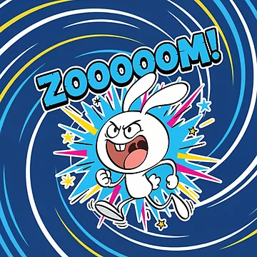 Artwork thumbnail, ZOOOOOM! Racing Rabbit Cartoon by Taridesign