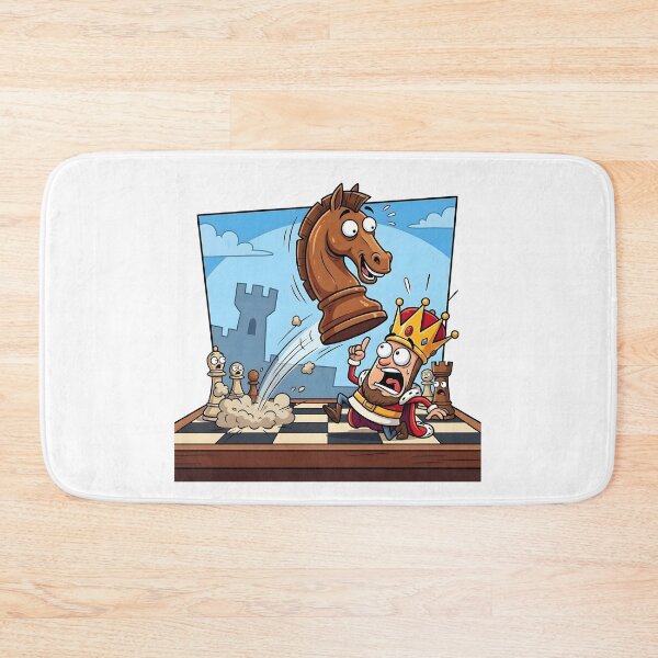 Item preview, Flying Knight Attack – Funny Chess Checkmate Cartoon Design designed and sold by ArdjaN_PL.