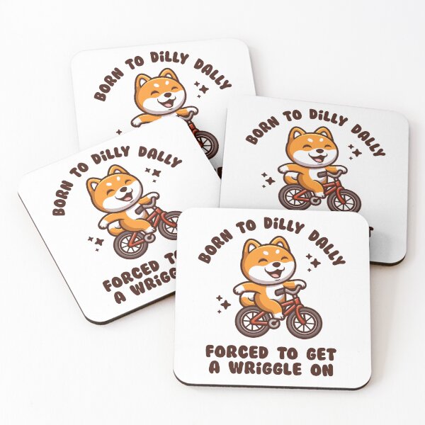Item preview, Funny Shiba Inu - Born to Dilly Dally forced to get a wriggle on – cute dog cycling design (on light colors) designed and sold by messy-nessie.