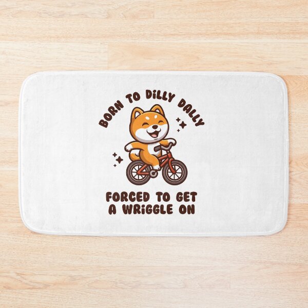 Item preview, Funny Shiba Inu - Born to Dilly Dally forced to get a wriggle on – cute dog cycling design (on light colors) designed and sold by messy-nessie.