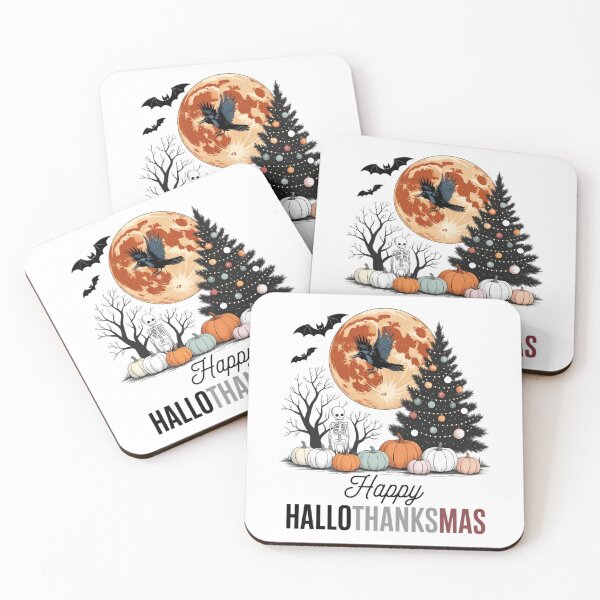 Item preview, Happy Hallothanksmas Happy Halloween Thanksgiving Christmas Holiday Season Halloween Fall Autumn designed and sold by Formatage.