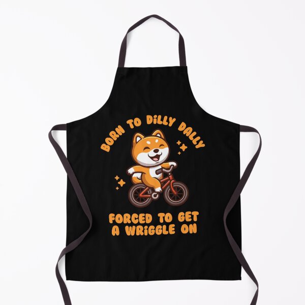 Item preview, Funny Shiba Inu - Born to Dilly Dally forced to get a wriggle on – cute dog cycling design (on dark colors) designed and sold by messy-nessie.