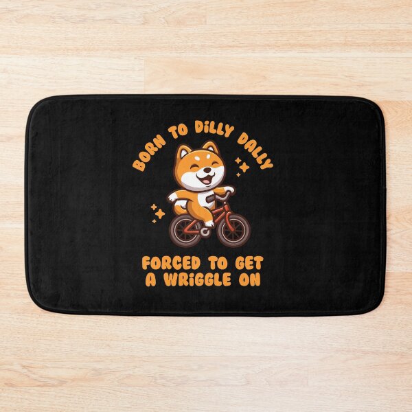 Item preview, Funny Shiba Inu - Born to Dilly Dally forced to get a wriggle on – cute dog cycling design (on dark colors) designed and sold by messy-nessie.