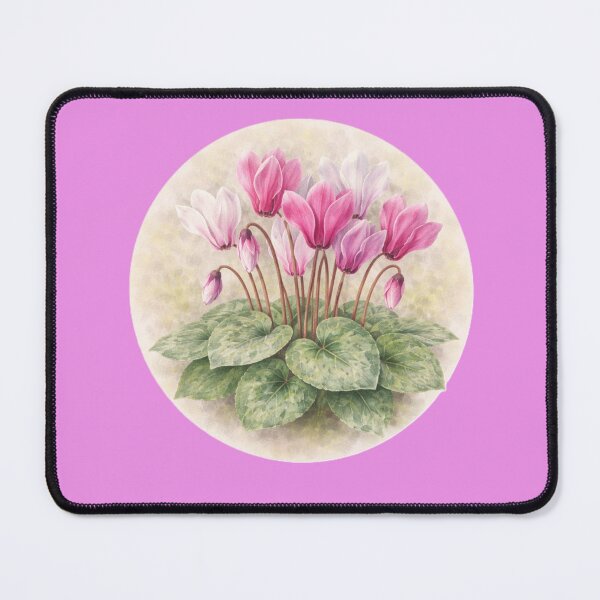 Item preview, Cyclamen Grace – Elegant Reflexed Bloom Circle Design designed and sold by TheJoyfulPen.