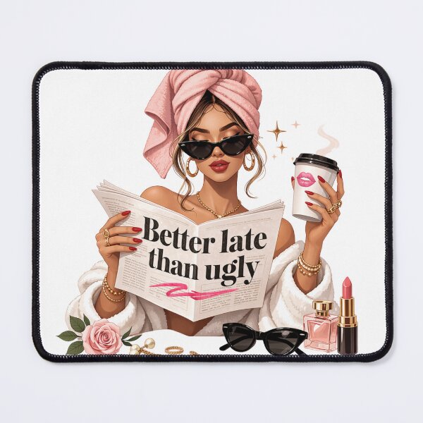 Item preview, Better Late Than Ugly – Glam Baddie Morning Aesthetic Design designed and sold by Aura.Creative.