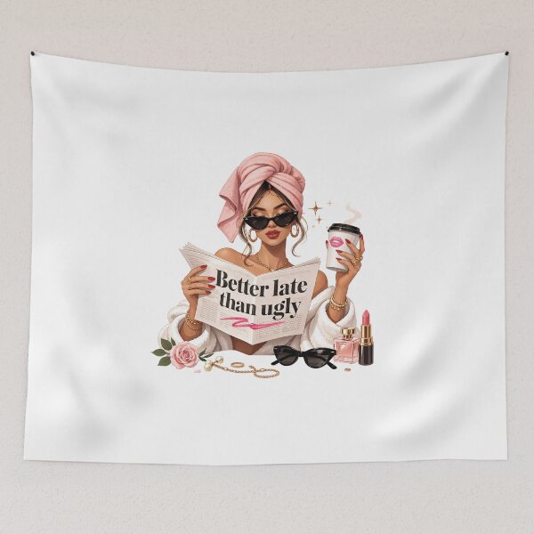 Item preview, Better Late Than Ugly – Glam Baddie Morning Aesthetic Design designed and sold by Aura.Creative.