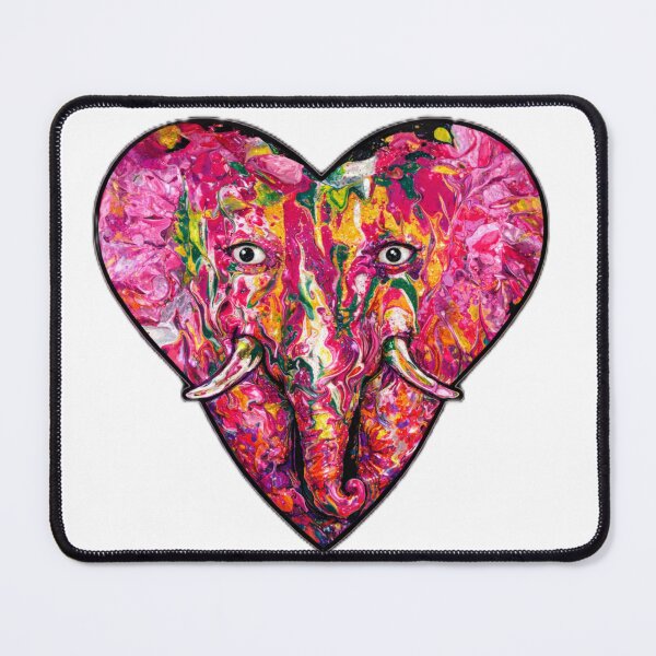 Item preview, Neon Elephant Heart Explosion – Trippy Abstract Animal Art designed and sold by BigBobInk.