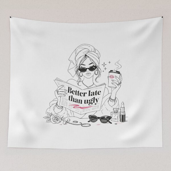 Item preview, Better Late Than Ugly – Dark Glam Baddie Aesthetic Design designed and sold by Aura.Creative.