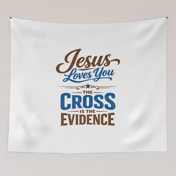 Item preview, Jesus Loves You THE CROSS IS THE EVIDENCE - Typographic Faith Graphic designed and sold by Faithloveshop.