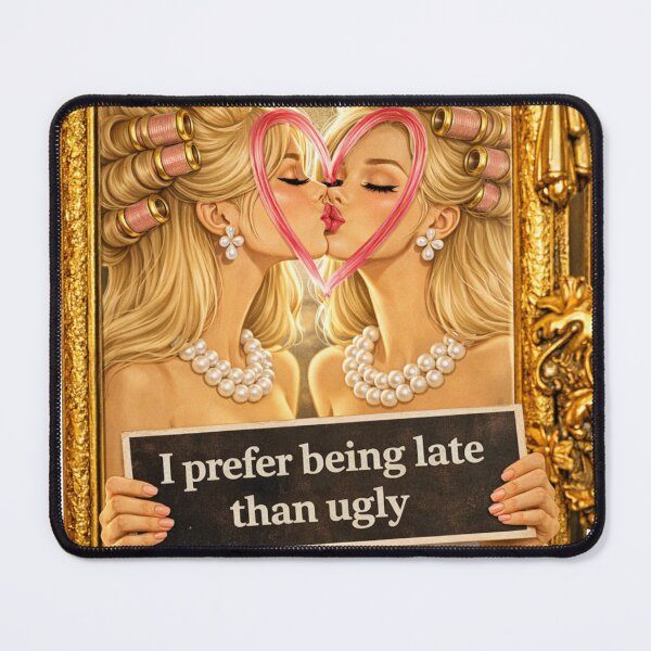 Item preview, I Prefer Being Late Than Ugly – Vintage Glam Luxury Aesthetic Design designed and sold by Aura.Creative.