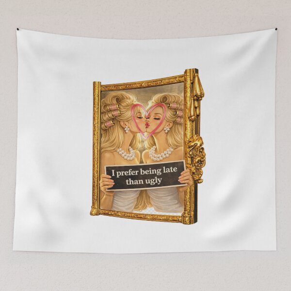 Item preview, I Prefer Being Late Than Ugly – Vintage Glam Luxury Aesthetic Design designed and sold by Aura.Creative.