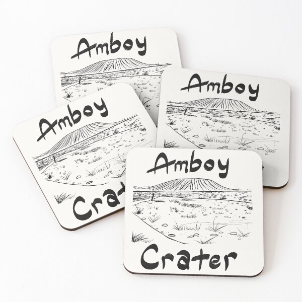 Item preview, Amboy Crater Route 66 - Bold Black Line Desert Illustration designed and sold by TheArtOfTreble.