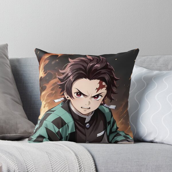 Item preview, Tanjiro Kamado Demon Slayer Flames Checkered Green Power Pose designed and sold by 108Recordings.