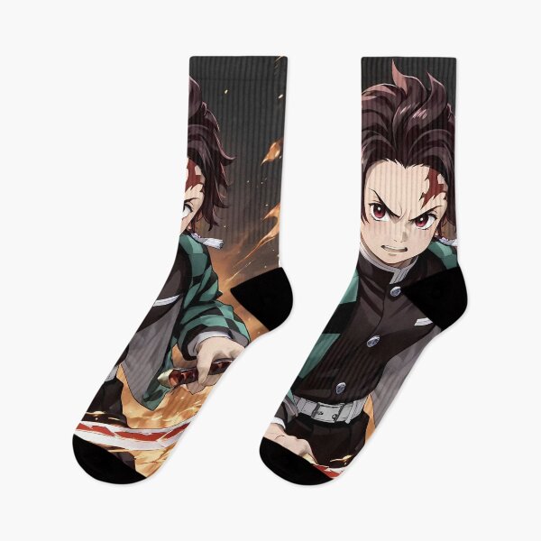 Item preview, Tanjiro Kamado Demon Slayer Flames Checkered Green Power Pose designed and sold by 108Recordings.