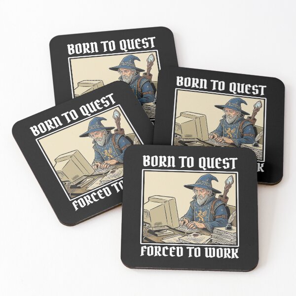 Item preview, Born To Quest Forced To Work in Funny Office Fantasy Art designed and sold by RDGNR.