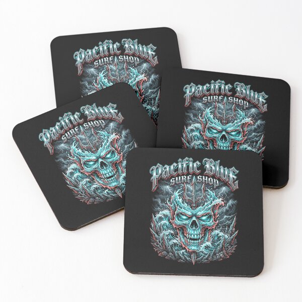 Item preview, Skull Wave Trident Ocean Wave Pacific Blue Graphic designed and sold by RDGNR.