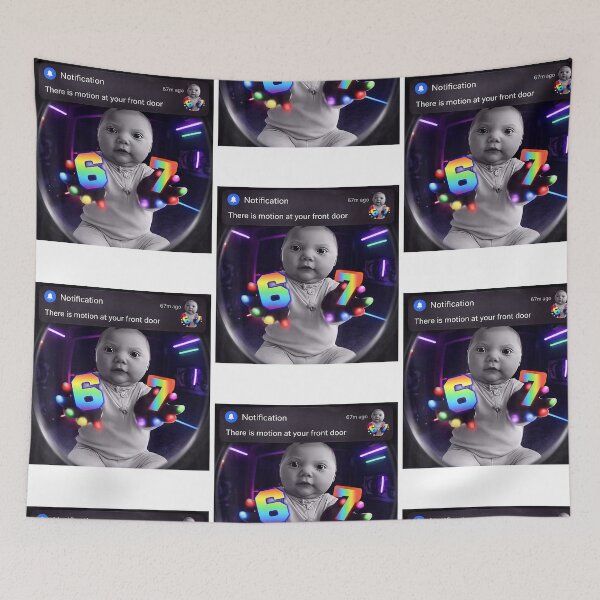 Item preview, Funny AI Baby Gloves Led 67 Motion At Your Front Door Meme Brainrot Meme designed and sold by RDGNR.