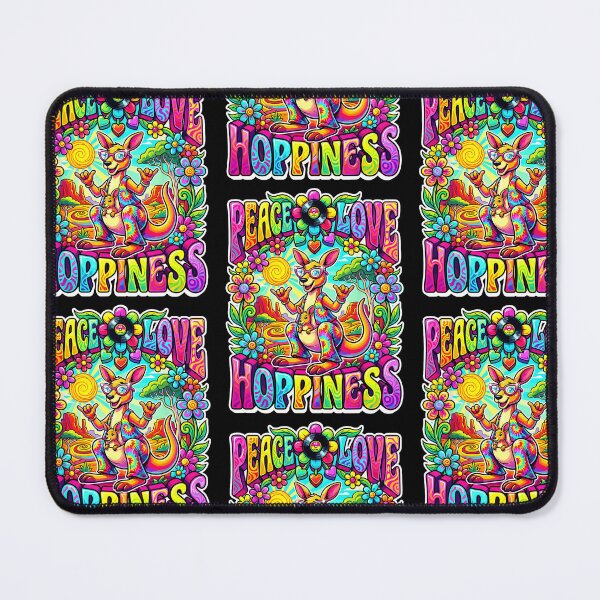 Item preview, Peace Love Hoppiness Kangaroo Roo and Joey Psychedelic 70s Colorful Graphic designed and sold by RDGNR.
