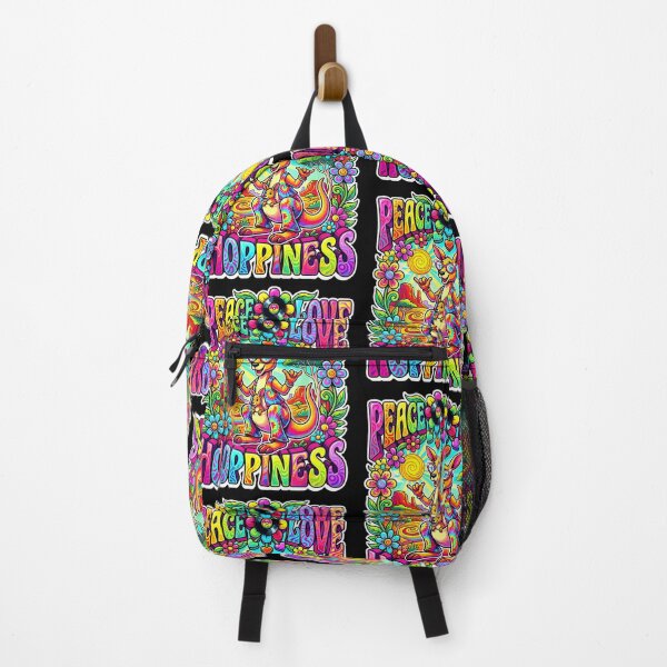 Item preview, Peace Love Hoppiness Kangaroo Roo and Joey Psychedelic 70s Colorful Graphic designed and sold by RDGNR.