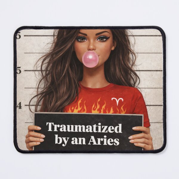 Item preview, Traumatized by an Aries – Funny Zodiac Mugshot Baddie Design designed and sold by Aura.Creative.
